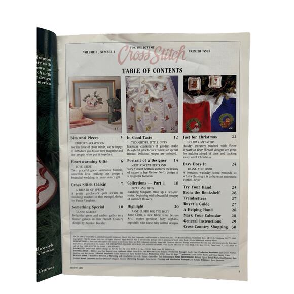 Vintage For The Love of Cross Stitch Project Magazine 1988 LEISURE ARTS V1#1 - Picture 2 of 12